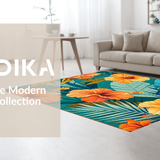 Ultra Soft Area Rug, Non Slip, Stain Resistant, Washable Area Rugs for Living Room, Bedroom, Stylish Contemporary Nature-Inspired Arrangement(Orange)