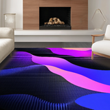 Ultra Soft Area Rug, Non Slip, Stain Resistant, Washable Area Rugs for Living Room, Bedroom, Modern Gradient Color Burst(Black)
