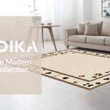 Ultra Soft Area Rug, Non Slip, Stain Resistant, Washable Area Rugs for Living Room, Bedroom, Elegant Low Pile Textured Arrangement(Beige)