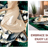 Ultra Soft Area Rug, Non Slip, Stain Resistant, Washable Area Rugs for Living Room, Bedroom, Lush Jungle Animal Illustration(Brown)