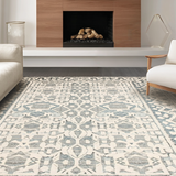 Ultra Soft Area Rug, Non Slip, Stain Resistant, Washable Area Rugs for Living Room, Bedroom, Chic Taupe Geometric Motif(Gray)