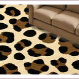 Fluffy Leopard Print Faux Fur(Beige)