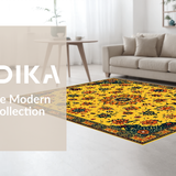 Ultra Soft Area Rug, Non Slip, Stain Resistant, Washable Area Rugs for Living Room, Bedroom, Trendy Medallion Motif Vibes(Yellow)