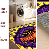 Ultra Soft Area Rug, Non Slip, Stain Resistant, Washable Area Rugs for Living Room, Bedroom, Artistic Lobster Embellished Scene(Purple)