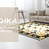 Ultra Soft Area Rug, Non Slip, Stain Resistant, Washable Area Rugs for Living Room, Bedroom, Sophisticated Bold Insect Imagery(Beige)