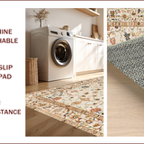Ultra Soft Area Rug, Non Slip, Stain Resistant, Washable Area Rugs for Living Room, Bedroom, Sophisticated Neutral Botanical Print(Beige)