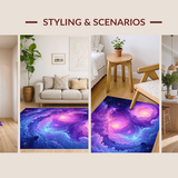 Ultra Soft Area Rug, Non Slip, Stain Resistant, Washable Area Rugs for Living Room, Bedroom, Radiant Space Odyssey Visuals(Purple)