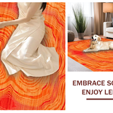 Ultra Soft Area Rug, Non Slip, Stain Resistant, Washable Area Rugs for Living Room, Bedroom, Dynamic Color Burst Contemporary Flair(Orange)