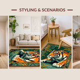Ultra Soft Area Rug, Non Slip, Stain Resistant, Washable Area Rugs for Living Room, Bedroom, Colorful Whimsical Nature Pattern(Orange)