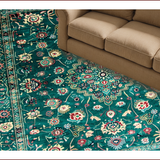 Ultra Soft Area Rug, Non Slip, Stain Resistant, Washable Area Rugs for Living Room, Bedroom, Retro Vintage Non-Slip Dining Area Carpet(Green)
