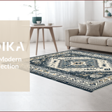 Ultra Soft Area Rug, Non Slip, Stain Resistant, Washable Area Rugs for Living Room, Bedroom, Vintage Grey Living Room Stain-Resistant Area Rug(Blue)