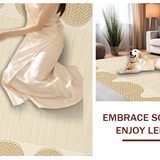 Ultra Soft Area Rug, Non Slip, Stain Resistant, Washable Area Rugs for Living Room, Bedroom, Sophisticated Tan and Brown Scalloped Look(Beige)