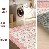 Ultra Soft Area Rug, Non Slip, Stain Resistant, Washable Area Rugs for Living Room, Bedroom, Sophisticated Colorful Geometric Shapes(Ivory)