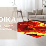 Ultra Soft Area Rug, Non Slip, Stain Resistant, Washable Area Rugs for Living Room, Bedroom, Radiant Ember Color Spectrum(Red)