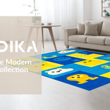 Ultra Soft Area Rug, Non Slip, Stain Resistant, Washable Area Rugs for Living Room, Bedroom, Lively Animal Alphabet Composition(Yellow)