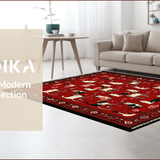 Ultra Soft Area Rug, Non Slip, Stain Resistant, Washable Area Rugs for Living Room, Bedroom, Red Bandana Cat Rug Playful Pet-Friendly Indoor Bathroom Carpet(Red)