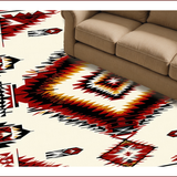 Ultra Soft Area Rug, Non Slip, Stain Resistant, Washable Area Rugs for Living Room, Bedroom, Southwestern Ivory Bathroom Geometric Cotton Rug(Beige)