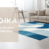 Ultra Soft Area Rug, Non Slip, Stain Resistant, Washable Area Rugs for Living Room, Bedroom, Sleek Minimalist Fluid Lines(Blue)