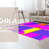 Ultra Soft Area Rug, Non Slip, Stain Resistant, Washable Area Rugs for Living Room, Bedroom, Artistic Geometric Watercolor Fusion(Purple)