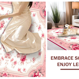 Ultra Soft Area Rug, Non Slip, Stain Resistant, Washable Area Rugs for Living Room, Bedroom, Eclectic Nature-Inspired Color Harmony(Pink)