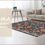 Ultra Soft Area Rug, Non Slip, Stain Resistant, Washable Area Rugs for Living Room, Bedroom, Paisley Floral Printed(Blue)