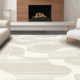 Dynamic Cream Abstract Wave Composition(Beige)