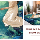 Ultra Soft Area Rug, Non Slip, Stain Resistant, Washable Area Rugs for Living Room, Bedroom, Marine Life Accent Rug - Sea Creature Art Decorative Carpet(Blue)