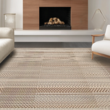 Ultra Soft Area Rug, Non Slip, Stain Resistant, Washable Area Rugs for Living Room, Bedroom, Textured Natural Yarn Design(Beige)