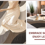 Ultra Soft Area Rug, Non Slip, Stain Resistant, Washable Area Rugs for Living Room, Bedroom, Sophisticated Neutral Abstract Aesthetic(Beige)