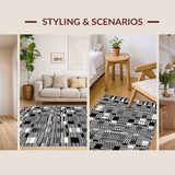 Stylish Geometric Black and White Motif(Black)