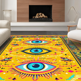 Ultra Soft Area Rug, Non Slip, Stain Resistant, Washable Area Rugs for Living Room, Bedroom, Traditional Mystic Symbolic Rug(Yellow)