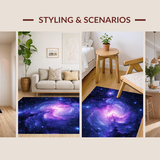 Ultra Soft Area Rug, Non Slip, Stain Resistant, Washable Area Rugs for Living Room, Bedroom, Magical Galaxy Spectrum Display(Purple)