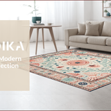 Ultra Soft Area Rug, Non Slip, Stain Resistant, Washable Area Rugs for Living Room, Bedroom, Coral Reef Nautical Elegance(Ivory)