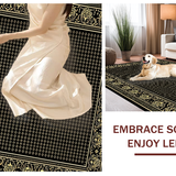 Ultra Soft Area Rug, Non Slip, Stain Resistant, Washable Area Rugs for Living Room, Bedroom, Sophisticated Muted Color Palette(Black)