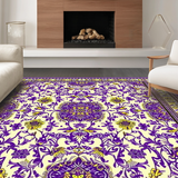 Ultra Soft Area Rug, Non Slip, Stain Resistant, Washable Area Rugs for Living Room, Bedroom, Whimsical Graphic Floral Arrangement(Purple)