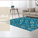 Ultra Soft Area Rug, Non Slip, Stain Resistant, Washable Area Rugs for Living Room, Bedroom, Hand-Tufted Blue Oushak Living Room Wool Rug(Blue)