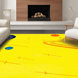 Ultra Soft Area Rug, Non Slip, Stain Resistant, Washable Area Rugs for Living Room, Bedroom, Galactic Bright Whimsical Pattern(Yellow)