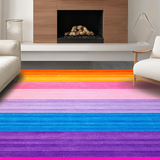 Ultra Soft Area Rug, Non Slip, Stain Resistant, Washable Area Rugs for Living Room, Bedroom, Energetic Bright Tangle Motif(Orange)