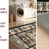Ultra Soft Area Rug, Non Slip, Stain Resistant, Washable Area Rugs for Living Room, Bedroom, Rustic Southwestern Tiled Motif(Brown)