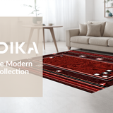 Ultra Soft Area Rug, Non Slip, Stain Resistant, Washable Area Rugs for Living Room, Bedroom, Vibrant Retro Dice Aesthetic(Red)