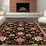 Whimsical Colorful Floral Accents(Black)