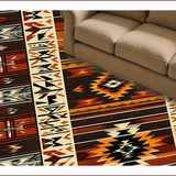 Ultra Soft Area Rug, Non Slip, Stain Resistant, Washable Area Rugs for Living Room, Bedroom, Native American Pattern Bedroom Stain-Resistant Carpet(Brown)