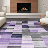 Ultra Soft Area Rug, Non Slip, Stain Resistant, Washable Area Rugs for Living Room, Bedroom, Abstract Geometric Purple Tones(Purple)