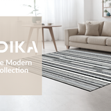 Ultra Soft Area Rug, Non Slip, Stain Resistant, Washable Area Rugs for Living Room, Bedroom, Black White Striped Area Rug, Abstract(Black)