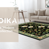 Lush Green Floral Aesthetic(Black)