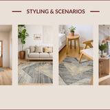 Ultra Soft Area Rug, Non Slip, Stain Resistant, Washable Area Rugs for Living Room, Bedroom, Elegant Vintage Geometric Fusion(Gray)