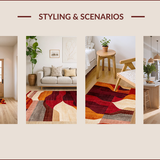Ultra Soft Area Rug, Non Slip, Stain Resistant, Washable Area Rugs for Living Room, Bedroom, Abstract Earthy Tones Composition(Red)