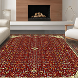 Ultra Soft Area Rug, Non Slip, Stain Resistant, Washable Area Rugs for Living Room, Bedroom, Striking Modern Distressed Design(Red)