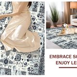 Ultra Soft Area Rug, Non Slip, Stain Resistant, Washable Area Rugs for Living Room, Bedroom, Chic Monochrome Floral Arrangement(Gray)