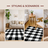 Elegant Farmhouse Striped Visual Appeal(Black)